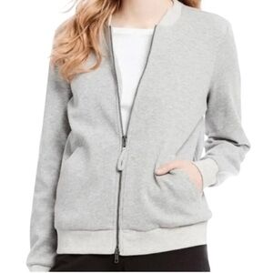 Eileen Fisher Organic Cotton Knit 2-way Zip Bomber Jacket XL